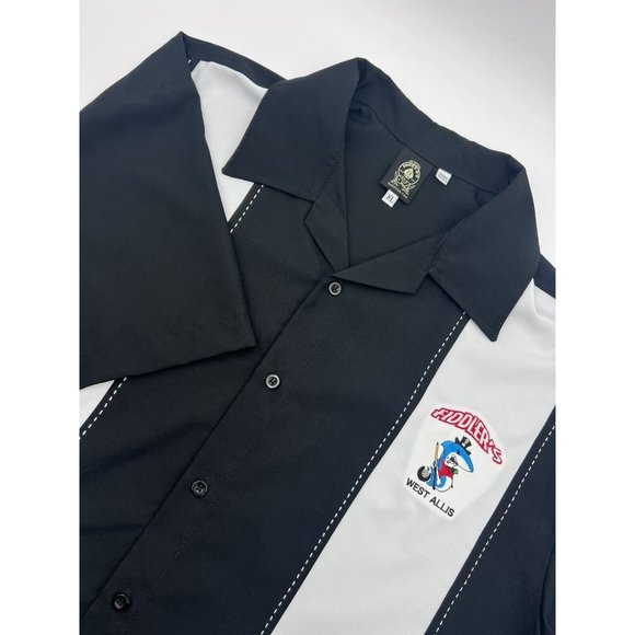 Daddy O's Vintage Sopranos Style Camp Shirt w/ Embroidered Fiddlers Sz XL Button - Picture 1 of 8